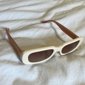 COS x Linda Farrow White with pink sunglasses